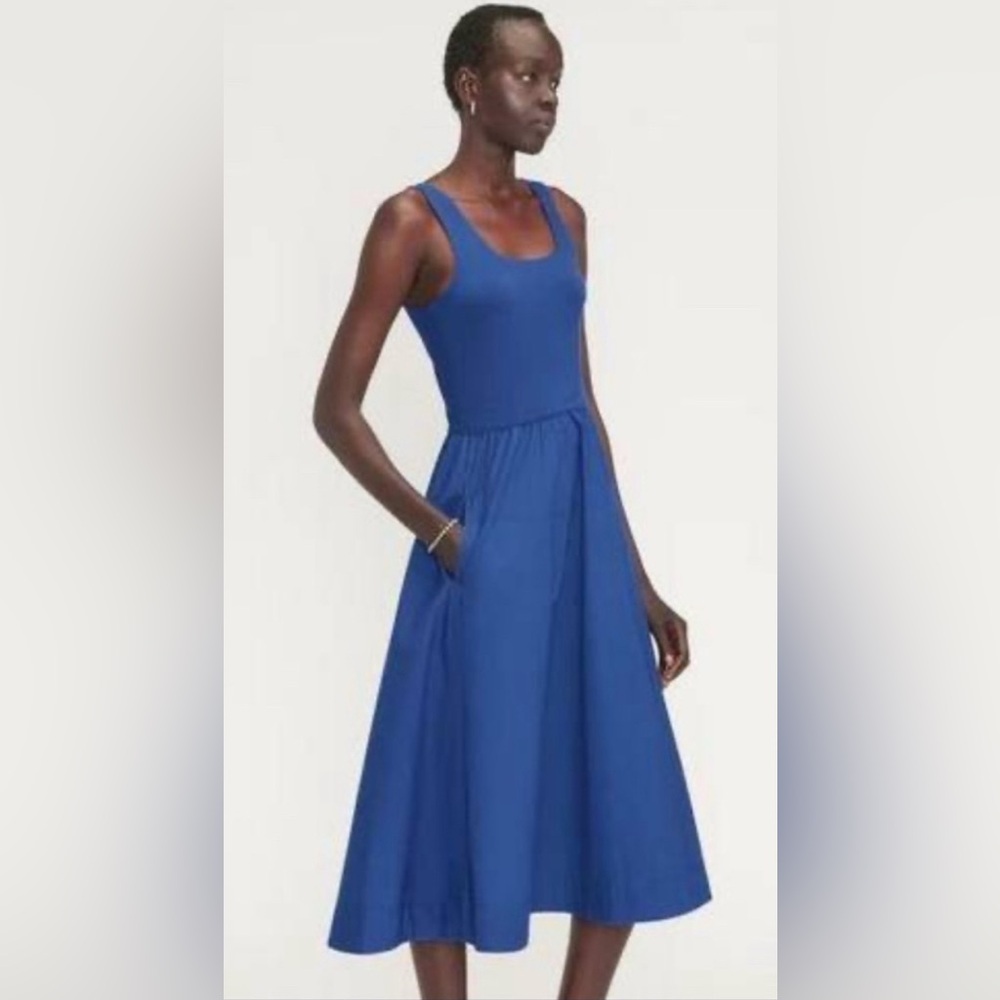 Everlane Riviera Midi Dress Mazarine Blue Cobalt S
